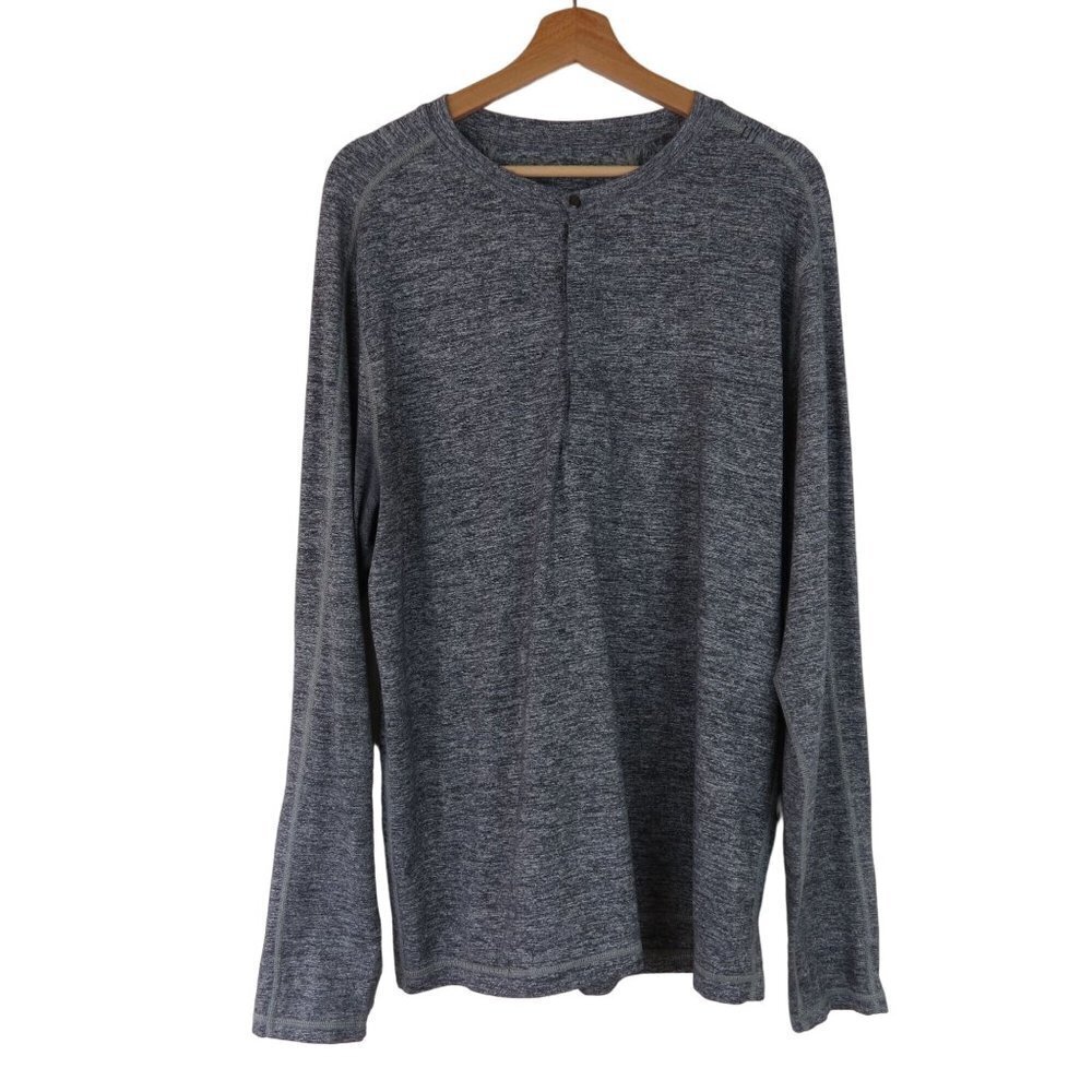 LULULEMON Men's Surge Long Sleeve Henley Shirt Reflective